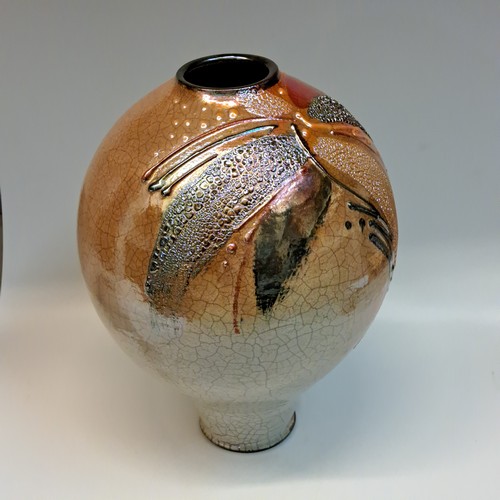 #240739 Raku Vessel Glitter Glaze $95 at Hunter Wolff Gallery